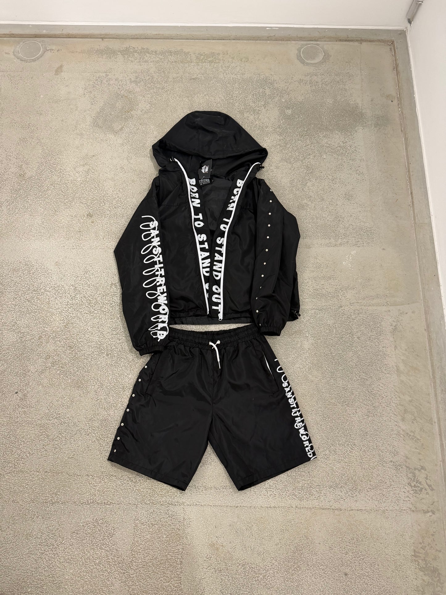 SANSTITRE SUMMER SET black (Windbreaker+shorts)