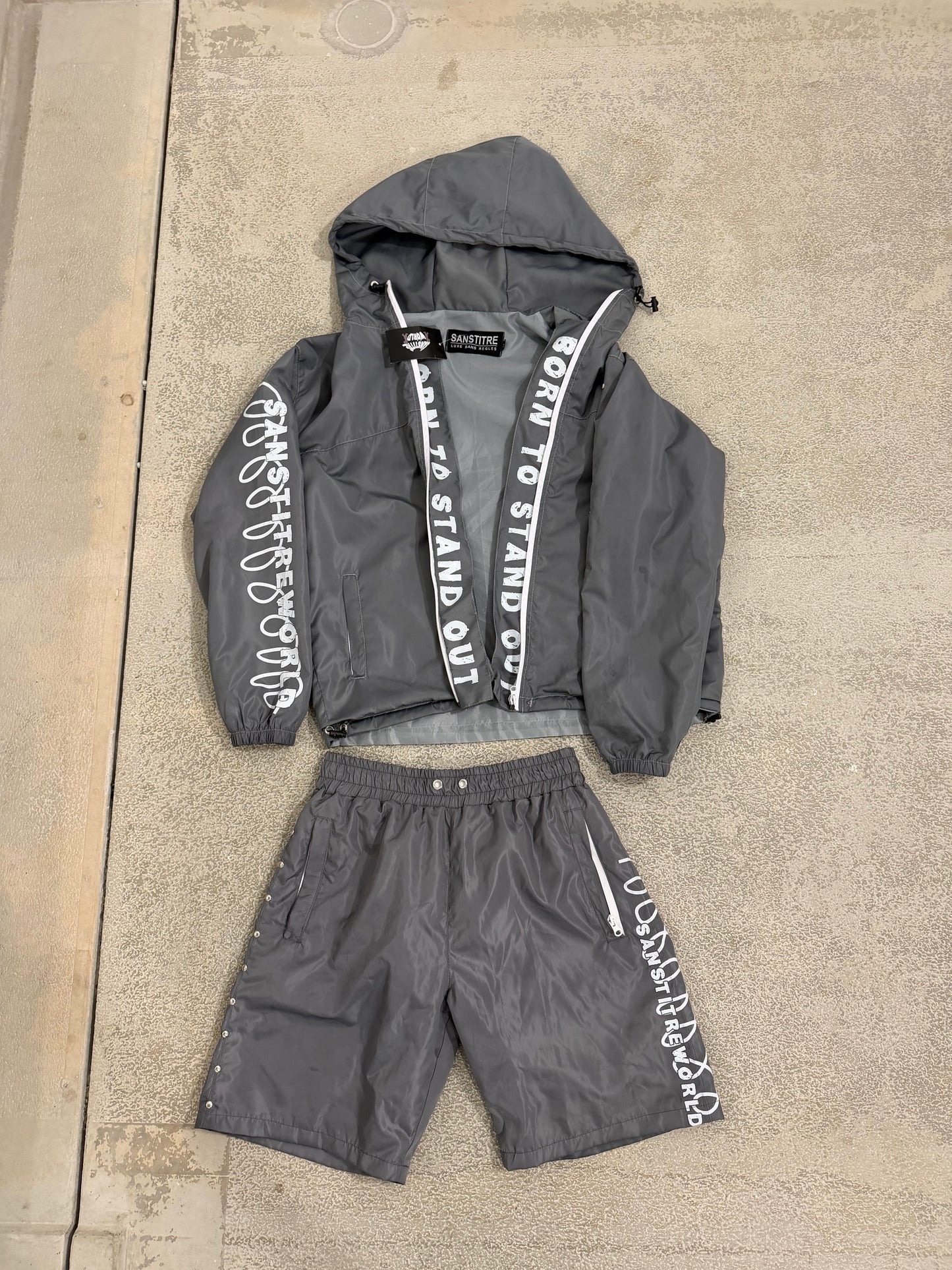 SANSTITRE SUMMER SET GRAY (windbreaker+short)